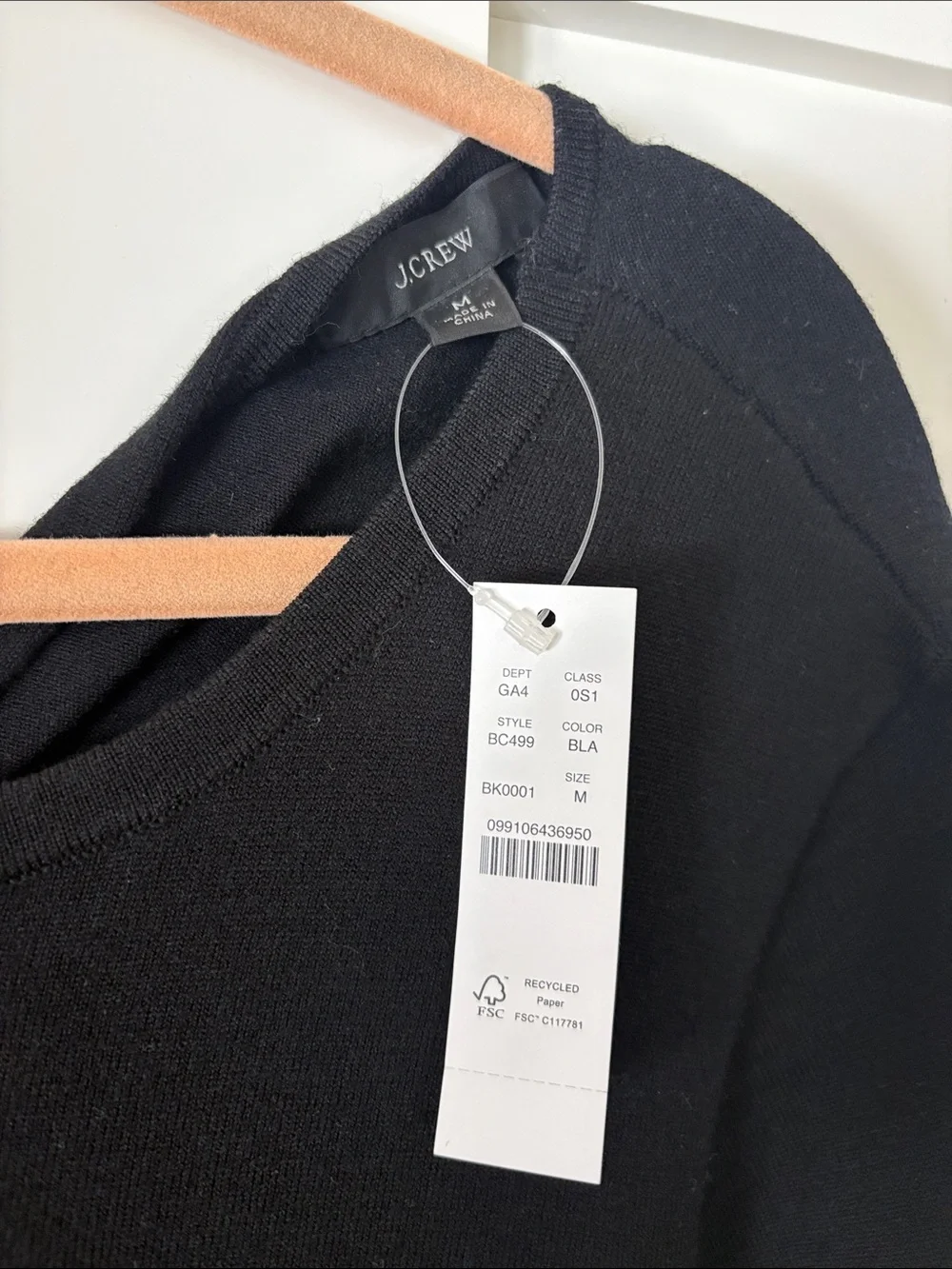 J. Crew Black Long-Sleeve V-Neck Knit Midi Dress